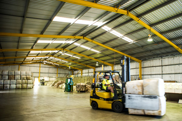 Inside the wool store at Jemalong Wool in Forbes